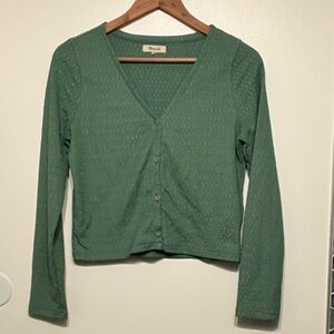 Madewell Textured Green Cardigan